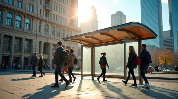 Effet durable d'un abri bus métallique sur la protection des voyageurs